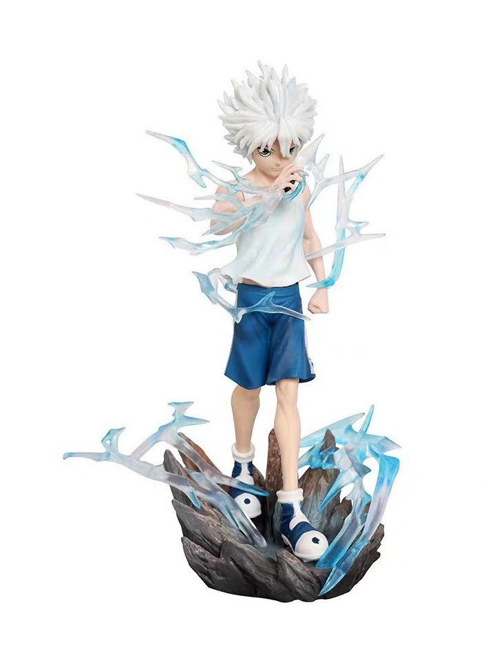 Halamodo Hunter x Hunter 23cm Standing Killua Zoldyck God speed Mode Figure, Desk Centerpiece and Birthday Gift - Image 1
