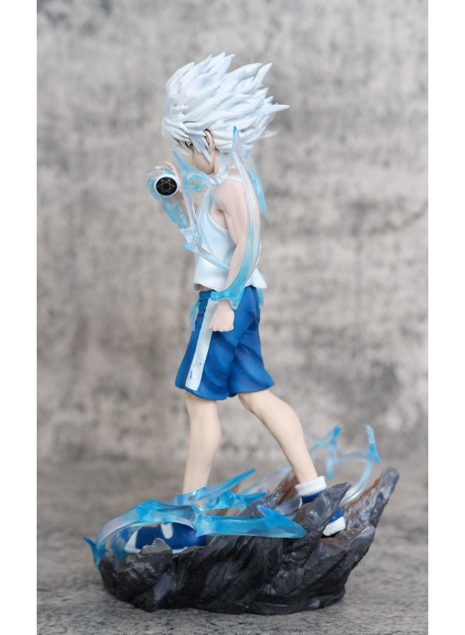 Halamodo Hunter x Hunter 23cm Standing Killua Zoldyck God speed Mode Figure, Desk Centerpiece and Birthday Gift - Image 4