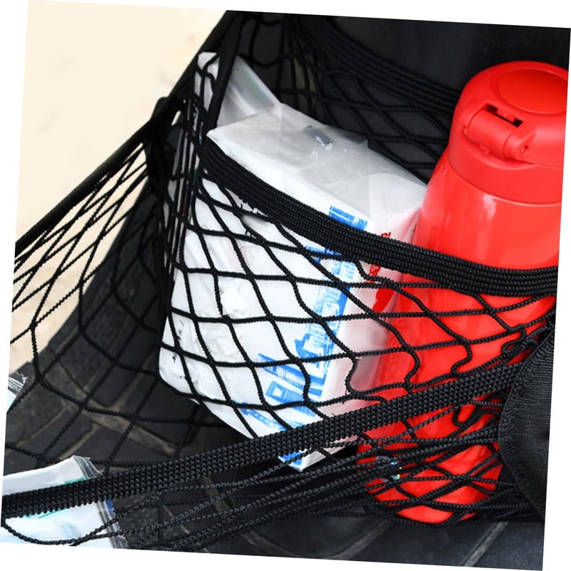 Elastic Nylon Bike Front Cargo Net Breathable Mesh Storage Bag Black - Image 5