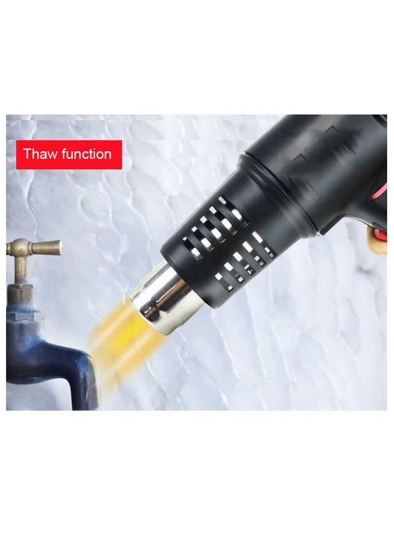Electric Professional Temperature Heat Gun With Accessories For Packing Material And Electronics Repair Black - Image 3