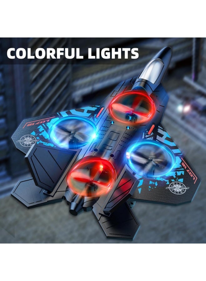 L0712 Remote Control Jet Fighter Drone for Kids – 2.4GHz RC Airplane with 360° Flips, LED Lights, One-Key Takeoff & Landing, Rechargeable Battery, Durable Foam Aircraft Toy - Image 3