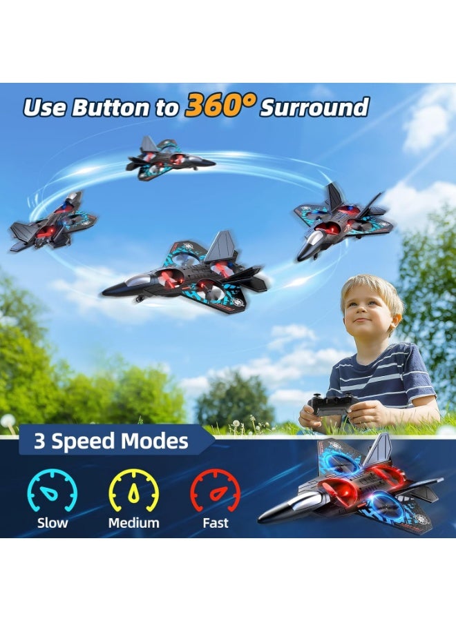 L0712 Remote Control Jet Fighter Drone for Kids – 2.4GHz RC Airplane with 360° Flips, LED Lights, One-Key Takeoff & Landing, Rechargeable Battery, Durable Foam Aircraft Toy - Image 4
