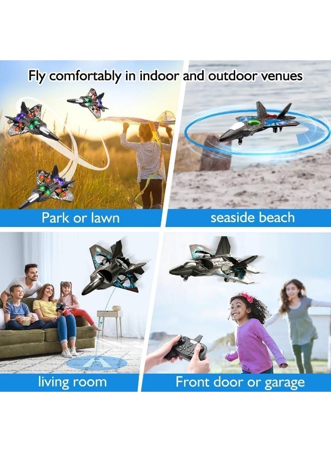 L0712 Remote Control Jet Fighter Drone for Kids – 2.4GHz RC Airplane with 360° Flips, LED Lights, One-Key Takeoff & Landing, Rechargeable Battery, Durable Foam Aircraft Toy - Image 5