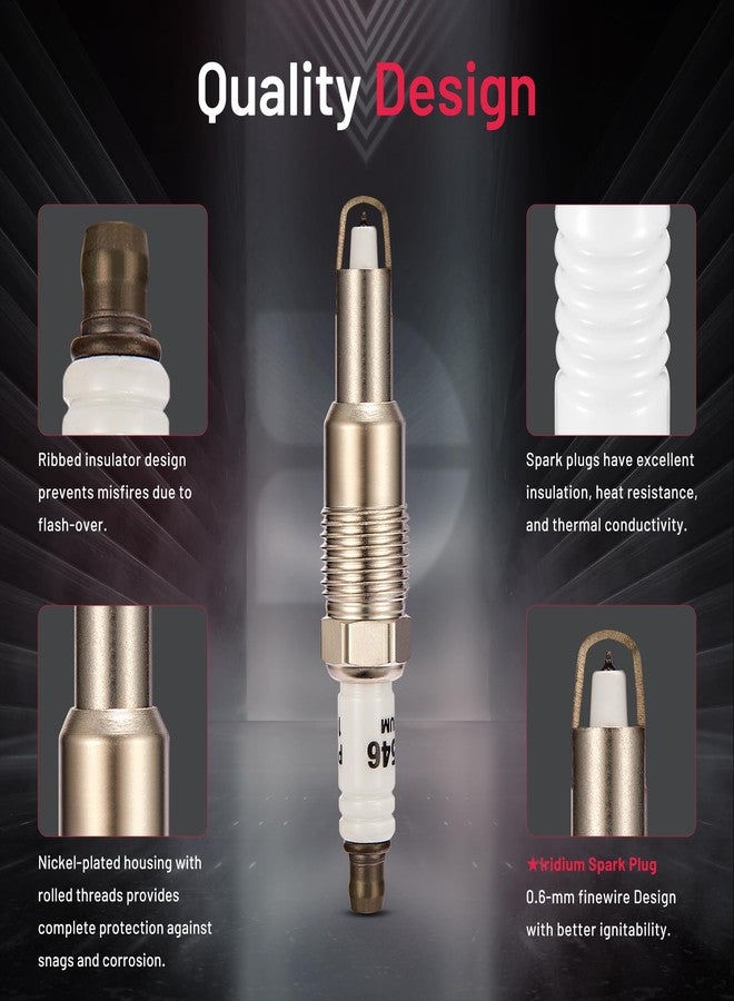 BDFHYK Set of 8 Iridium Spark Plug Compatible with Expedition F150 F250 F350 F450, Compatible with Lincoln Mark LT Navigator,5.4L 6.8L V8 V10 Engine Replacement for SP515 SP546 - Image 3