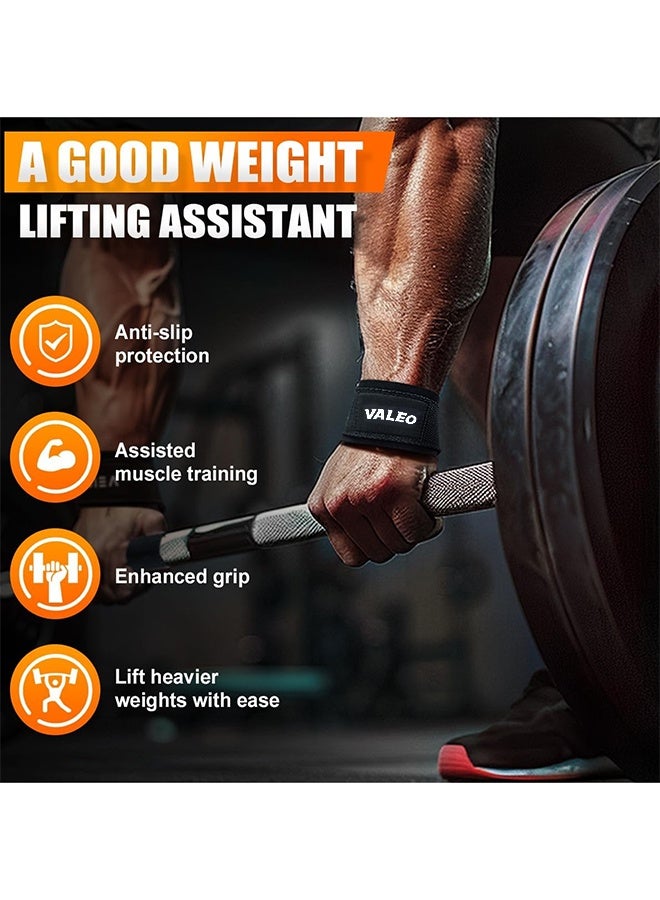VALEO Weightlifting Wrist Wraps for Weightlifting, Hand Towels, Support for Weightlifters, Deadlift Straps, for Gym Workouts, Strength Training, Men's, Women's (Pair) - Image 3
