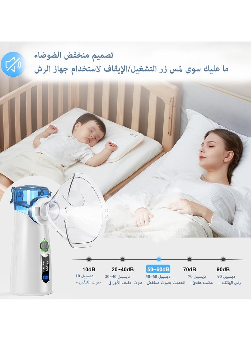 LOVNOV Portable Nebulizer for Adults & Kids – Ultrasonic Inhaler with Silent Operation, Automatic Self-Cleaning, Adjustable Mouthpiece & Masks, Fast Atomization for Quick Relief, Compact and Quiet - Image 3