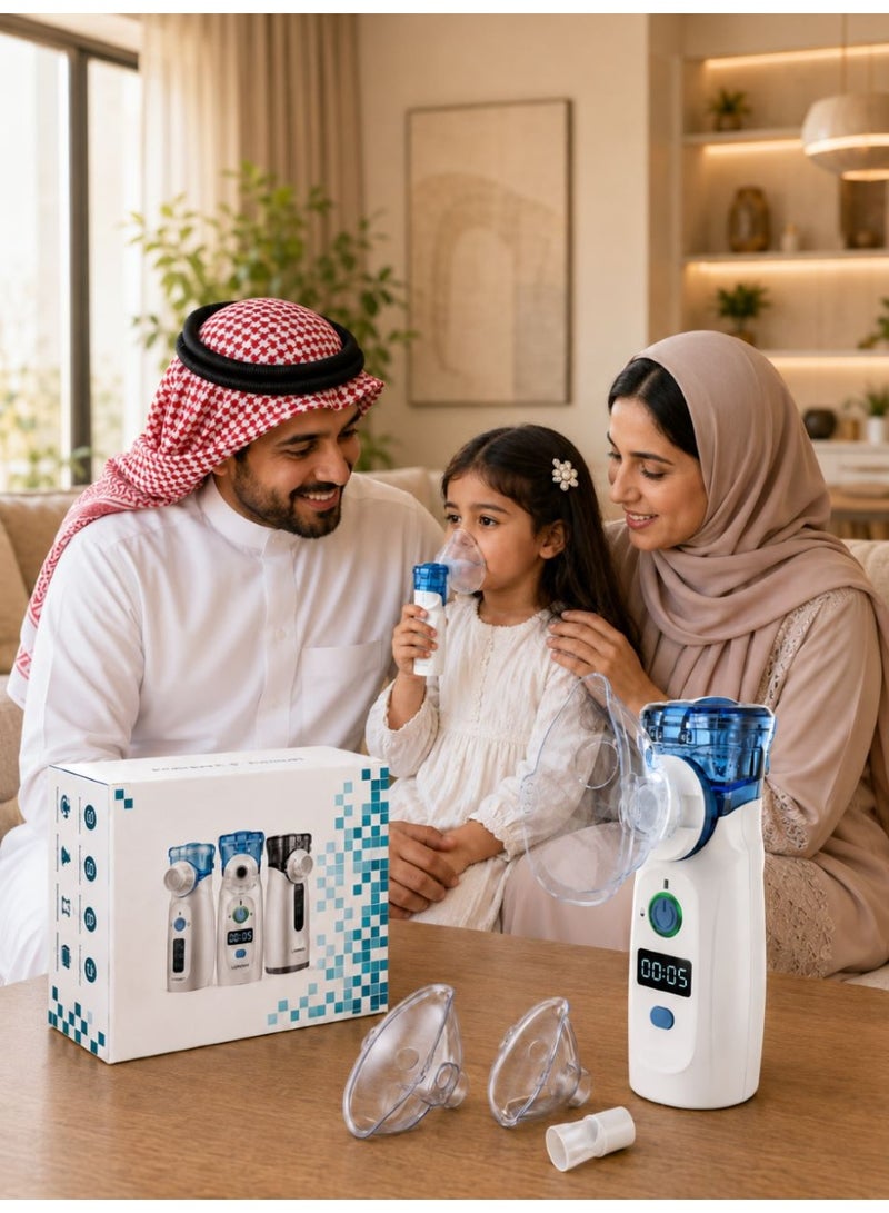 LOVNOV Portable Rechargeable Mesh Nebulizer Machine for Kids and Adults with Digital Timer Display, Self-Cleaning Function and Quiet Fine Mist - Image 2