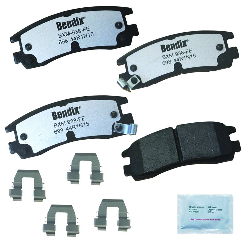 Bendix Fleet Metlok MKD698FM SemiMetallic Rear Brake Pads for Select Models BuickLaCrosseRegalRendezvousChevy ImpalaMonte CarloVentureOldsIntrigueSilhouettePontiac AztekGrand AmMontana