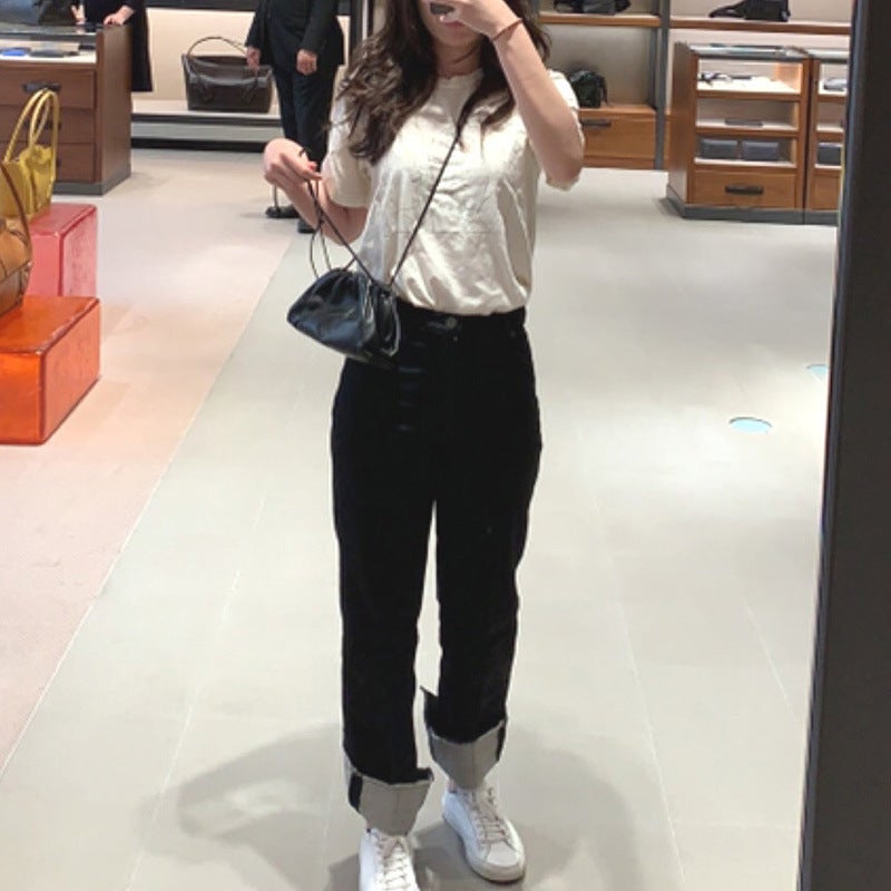 2019 New AM Cloud Bag Soft Leather Womens Shoulder Purse Black-Small Cloud Bag