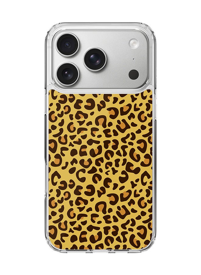 Stylizedd Classic Clear MagSafe Case for iPhone 17 Pro , Hybrid Soft Case Flexible Edges Anti Drop TPU PC Gel Thin Transparent Cover [ Designed for iPhone 17 Pro ] - Leopard Skin Full Print