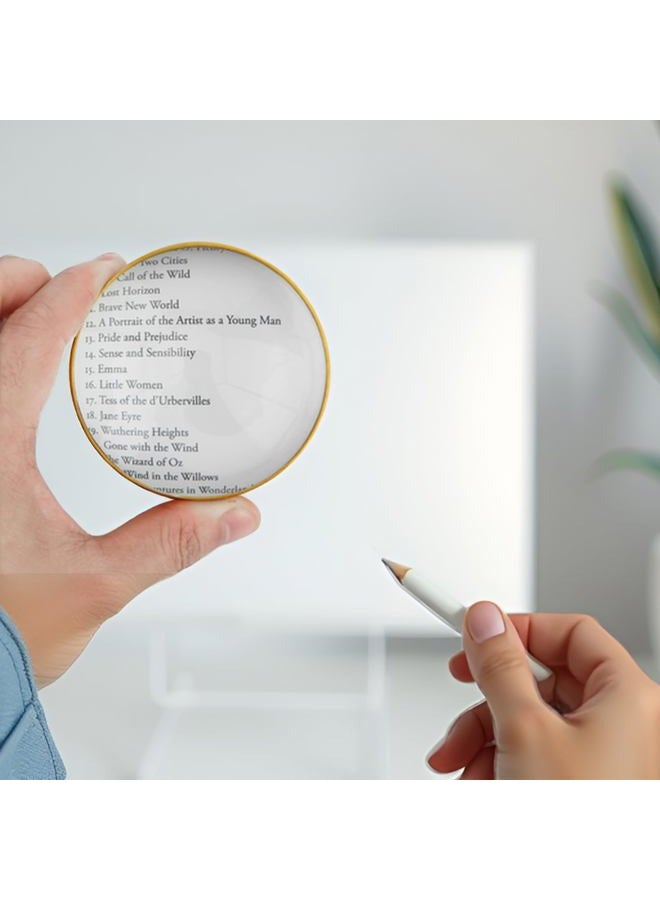 Rongon 4X 75MM Dome Magnifying Glass Optical Half Ball Lens Desktop Magnifier Reading Aid Magnifying Glass for Reading Books Map Newspaper and Magazine - Image 5