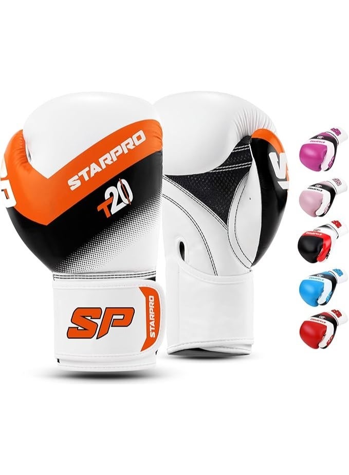 ستاربرو قفازات ملاكمة للأطفال لتدريب الشباب والسجال في الملاكمة والكيك بوكسينج واللياقة البدنية وتمارين الملاكمة من ستاربرو، 113 جرام، 170 جرام، لون أزرق ووردي وأبيض - Image 1
