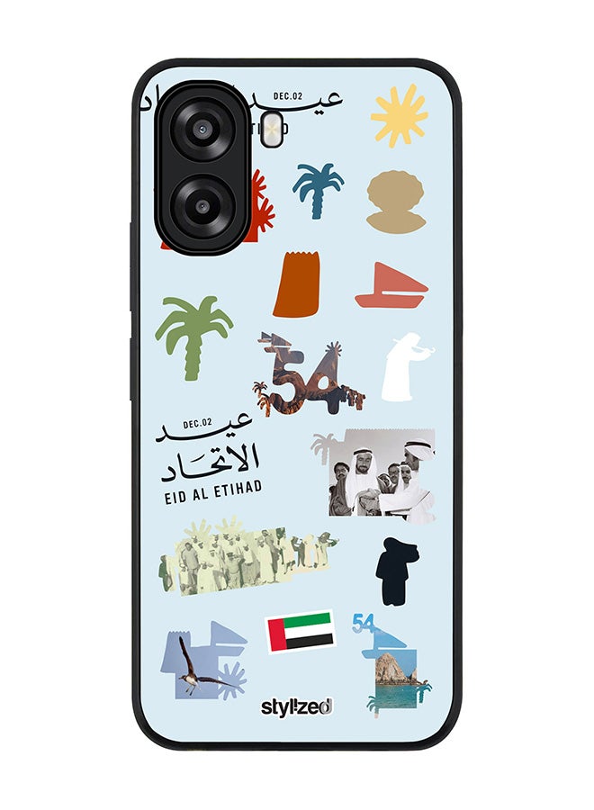 Stylizedd For Oppo A6x 5G / A6x 4G Case,Slim fit Camera Protection, Shockproof Thin Phone cover  - Eid Al Etihad 54 National Day Light Blue - Image 1