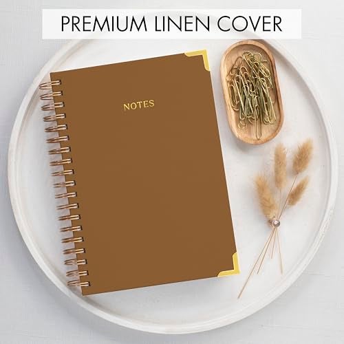 ZICOTO Aesthetic Thick Spiral Notebook Journal For Women in B5 Format - Stylish Linen Hardcover College Ruled Note Book w 300 Lined Pages - Cute Supplies For Bible Study & Staying Organized at Work or School - Image 5