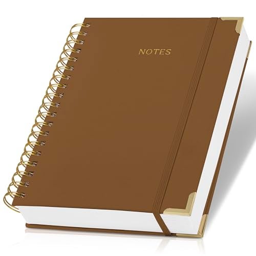 ZICOTO Aesthetic Thick Spiral Notebook Journal For Women in B5 Format - Stylish Linen Hardcover College Ruled Note Book w 300 Lined Pages - Cute Supplies For Bible Study & Staying Organized at Work or School - Image 1