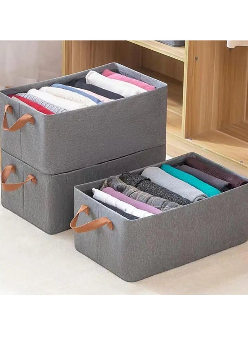 Generic (3 pieces) of foldable Oxford storage box for organizing clothes, towels and furnishings, size 44*30*20 cm (color may vary)  - Image 1