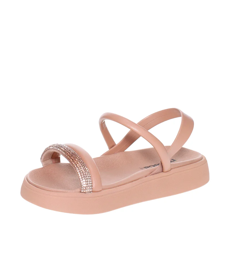 Moleca Moleca Ladies Flat Sandals Beige | Made In Brazil