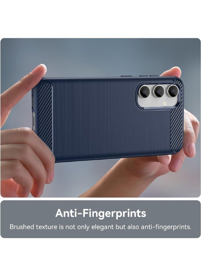 RUGGED SHIELD Samsung Galaxy S23 FE Case with Brushed Carbon Fiber Texture, Fashion Shock-Absorption Anti-Drop Flexible TPU Bumper Soft Rubber Protective Phone Case Cove for Samsung Galaxy S23 FE 2023, Blue  - Image 5