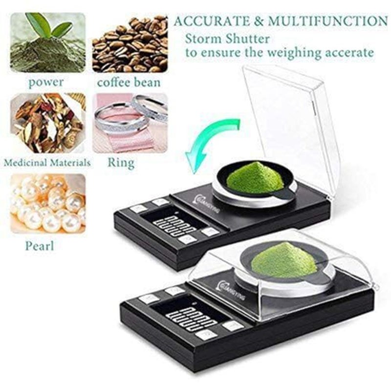 مقياس مجوهرات GuangYing Digital Milligram 50g/ 0.001g إعادة التحميل، مقياس جيب عالي الدقة، وظيفة الفارغة وأجهزة الكمبيوتر، شاشة LCD مع أوزان المعايرة والبطاريات 50g/ 0.001g - Image 5