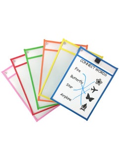 Clipco Dry Erase Pocket Sleeves Assorted Colors (6Pack)  - Image 1