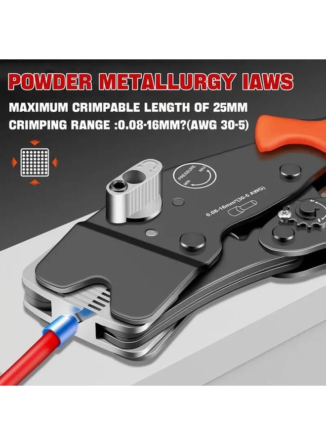 Heavy Duty Manual Wire Stripper Crimper Tool Black Orange Ergonomic Handles - Image 3