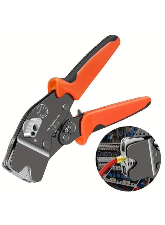 Heavy Duty Manual Wire Stripper Crimper Tool Black Orange Ergonomic Handles - Image 2
