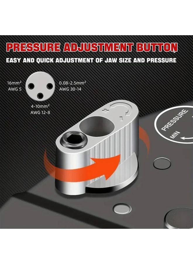 Heavy Duty Manual Wire Stripper Crimper Tool Black Orange Ergonomic Handles - Image 5