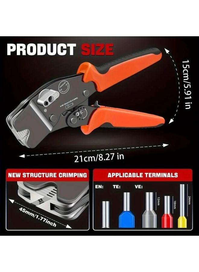 Heavy Duty Manual Wire Stripper Crimper Tool Black Orange Ergonomic Handles - Image 4