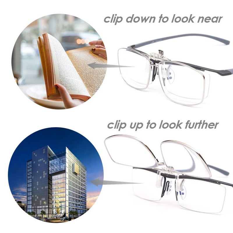 LUFF Reading Glasses Clip Anti-blue light Magnifying Glass Portable Clips(1.5X) - Image 2