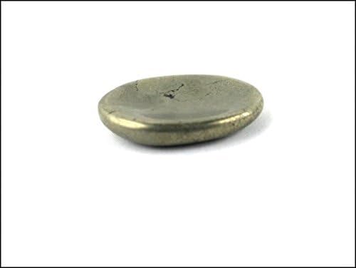 Jet International Pyrite Worry Stone Irish Carved India Handcrafted Crystal Free Pouch Booklet Palm Thumb Stress Relief