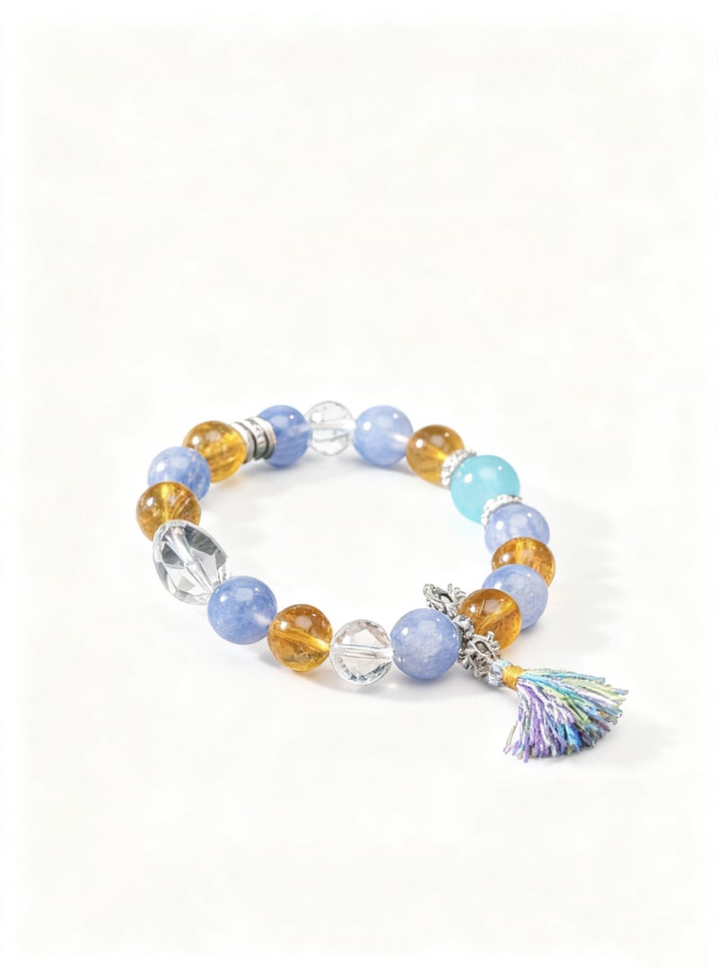 تشوميل سوار بوهيمي فاخر مُصمم حسب الطلب، مُرصّع بخرز كريستالي ملون | مجوهرات نسائية راقية، مثالية للارتداء اليومي البوهيمي الأنيق والهدايا الراقية (15-16 سم) - Image 1