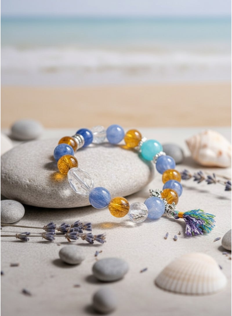 تشوميل سوار بوهيمي فاخر مُصمم حسب الطلب، مُرصّع بخرز كريستالي ملون | مجوهرات نسائية راقية، مثالية للارتداء اليومي البوهيمي الأنيق والهدايا الراقية (15-16 سم) - Image 2