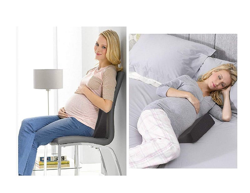 The White Willow The White Willow Memory Foam Wedge Pillow for Leg Hip Back Pain Relief Back SupportPregnancy Maternity Pillow Ideal for Car Office ChairWheel Chair 155 L x 145 W x 43 H Black  - Image 3