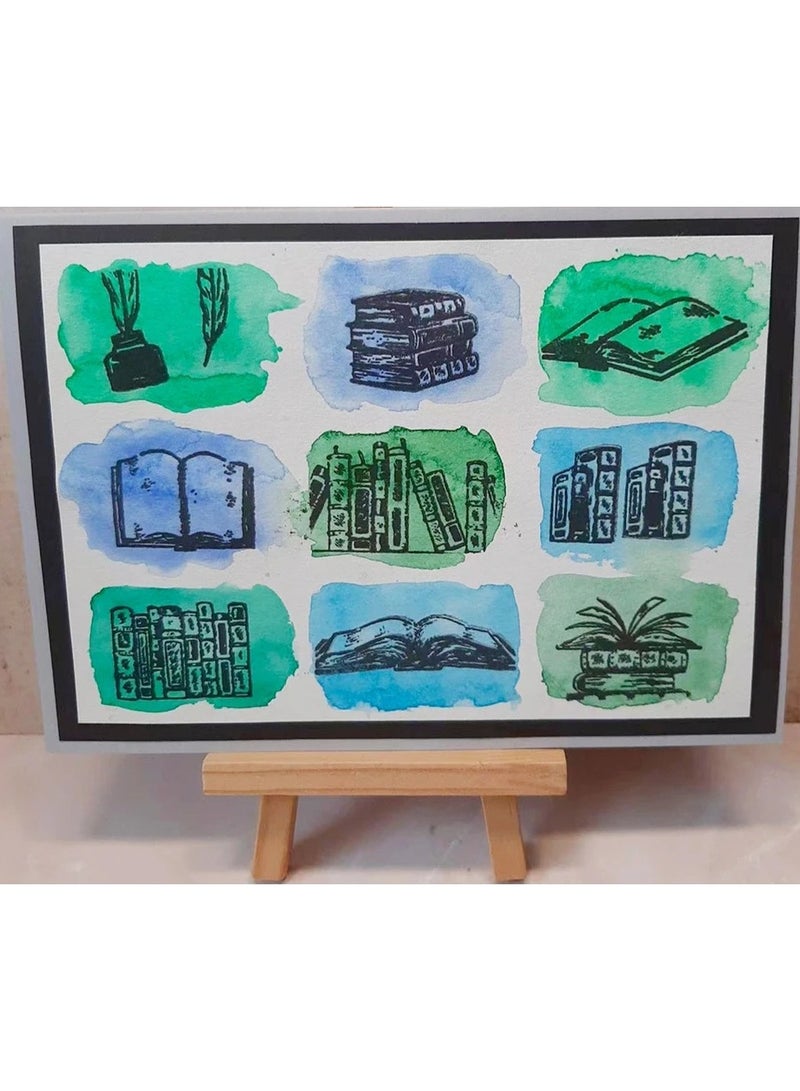 DIY Book Library Clear Stamps Clear Silicone Rubber Stamps for Card Holder Paper Albums - Image 3