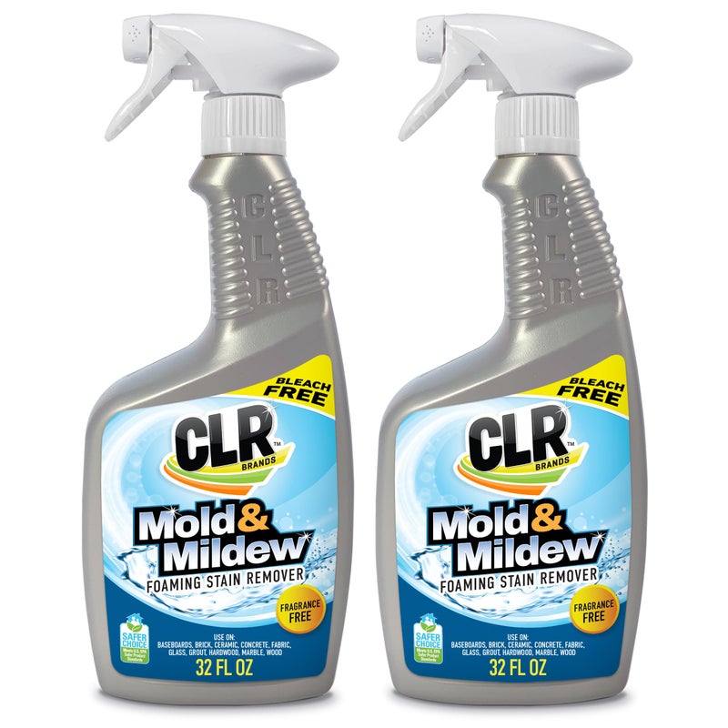 CLR Brands Mold and Mildew Stain Remover, 32 oz. Spray Bottle, Pack of 2, Multi-Surface Stain Remover, Works on Tile, Wood, Concrete, Glass, and More - Image 1