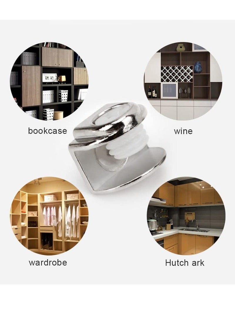 20 Pcs Glass Shelf Brackets Duckbill Clip Shelf Bracket Adjustable Zinc Alloy Glass Clip Shelf Clamp Solid Glass Clamp for Kitchen Table Shelves Wall Mount Glass Hinge for 5-9mm Shelf Glass - Image 5