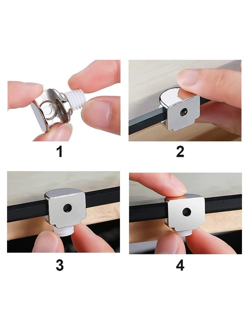 20 Pcs Glass Shelf Brackets Duckbill Clip Shelf Bracket Adjustable Zinc Alloy Glass Clip Shelf Clamp Solid Glass Clamp for Kitchen Table Shelves Wall Mount Glass Hinge for 5-9mm Shelf Glass - Image 3