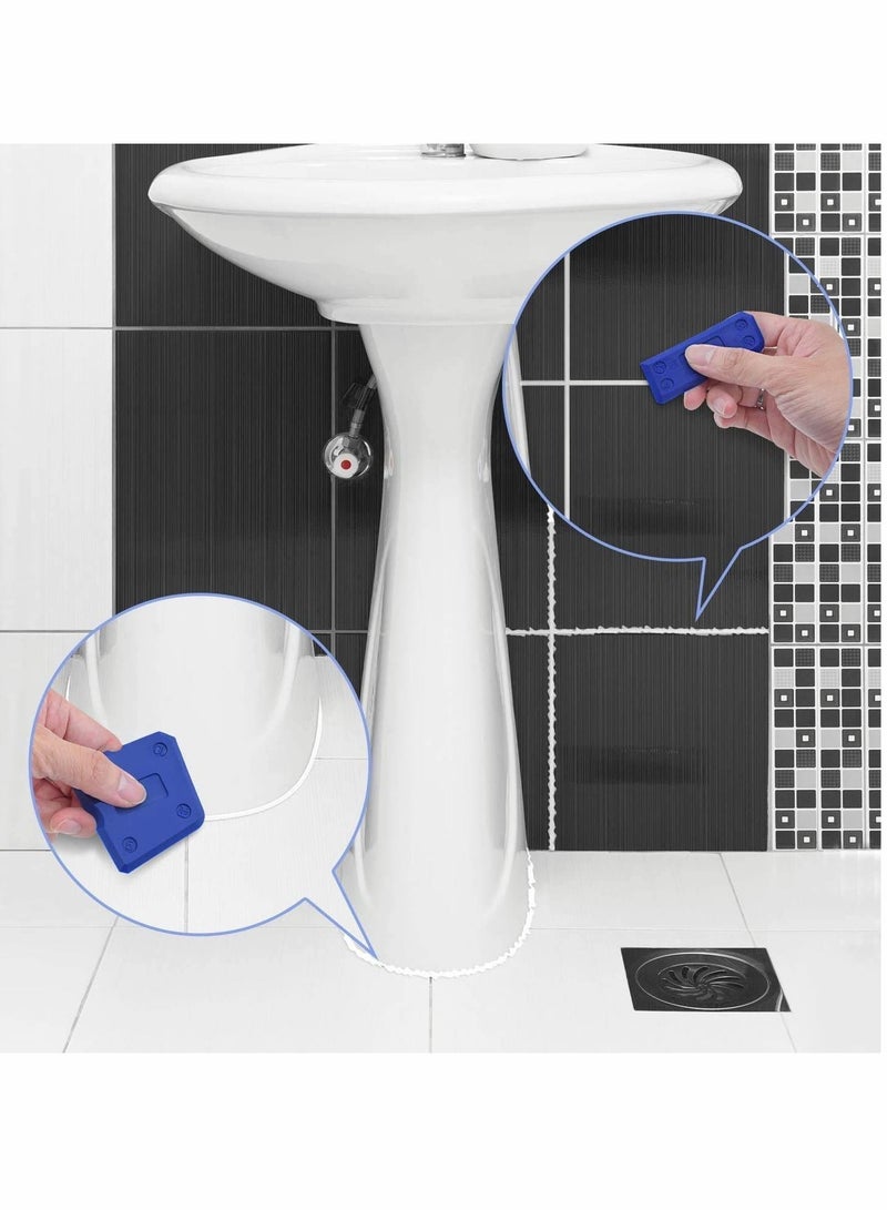 Y&D Sealant Finishing Tool, Portable Blue Silicone Former Caulking Tool Kit Multi Edge Applicator Smoother Mastic Suitable for Kitchens Bathrooms Floor Sink 4 Piece  - Image 4