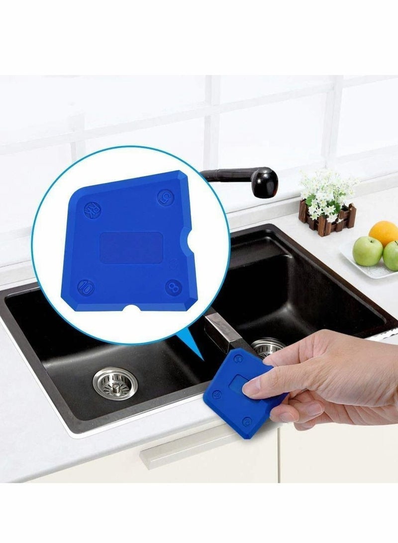 Y&D Sealant Finishing Tool, Portable Blue Silicone Former Caulking Tool Kit Multi Edge Applicator Smoother Mastic Suitable for Kitchens Bathrooms Floor Sink 4 Piece  - Image 3
