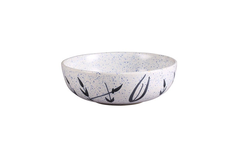 Caffeine Ceramic Handmade White Bamboo Serving Bowl 7.5" 180ml Stoneware (Set of 1) - Image 5