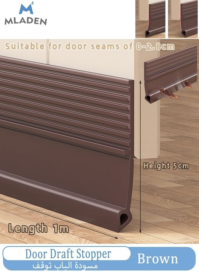 MLADEN Door Draft Stopper, 1m Length Under Door Seal Strip, Door Bottom Draft Blocker Dust and Noise Insulation, Door Sweep for Exterior & Interior Doors,Weather Stripping Draft Guard Insulator - Image 1