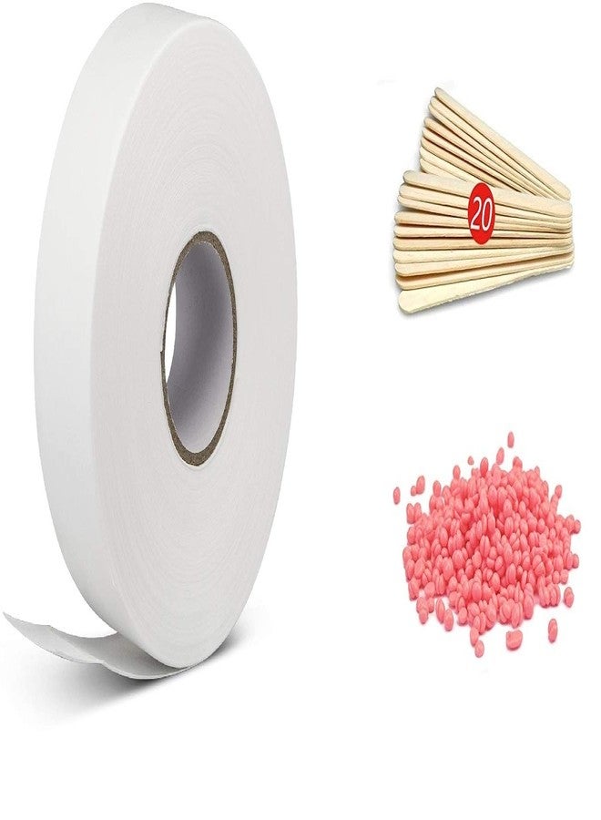 E-DUNIA Wax Strips Roll(100 Meters), Waxing Sticks (Pack of 20) and 100 Waxing Bins - Image 1