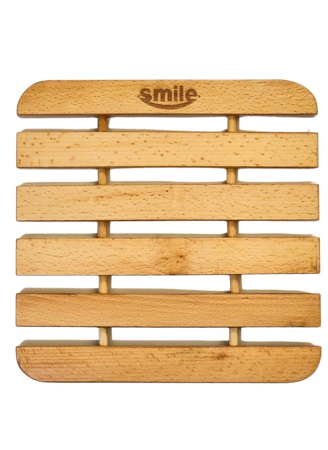 Happy Home Natural wood coasters 27*27 cm  - Image 1
