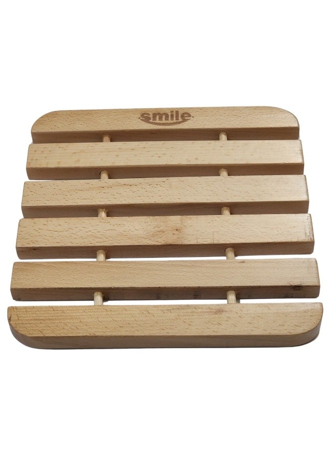 Happy Home Natural wood coasters 27*27 cm  - Image 2