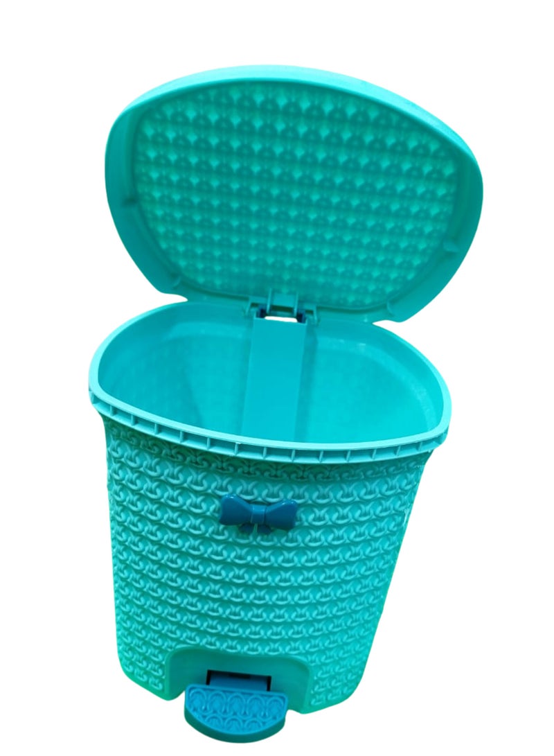 6-Piece Plastic Bathroom Set, Liter Basket - Liquid Soap Dispenser - Soap Holder - Toilet Brush with Cup - Toothbrush and Toothpaste Holder, Multicolor - Image 2