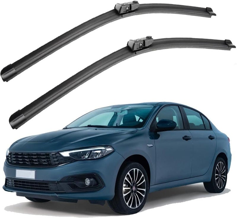 طقم شفرات مساحات زجاج أمامي عالية الجودة لسيارة فيات تيبو، سعة 400 مل (16 بوصة) - 650 مل (26 بوصة)، قطعتان