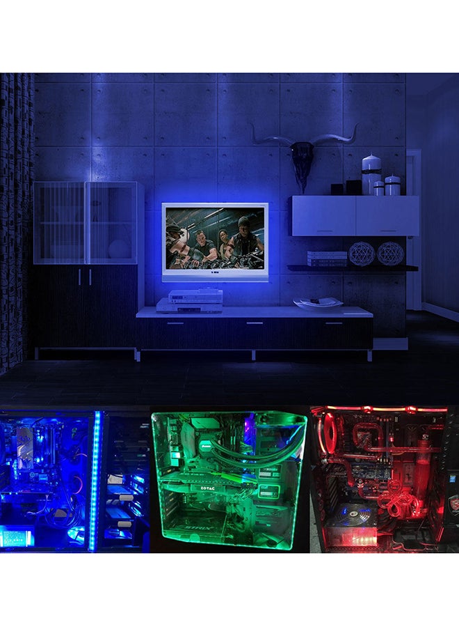 Loquat LED Strip Light With 4 Key Controller Multicolour 2meter - Image 3