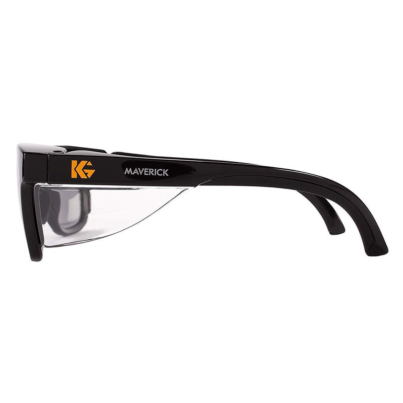 Kleenguard Maverick Safety Glasses with Intergrated Side Shields (3 Pair) (49311 Smoke Anti-Fog Lens with Black Frame) - Image 3