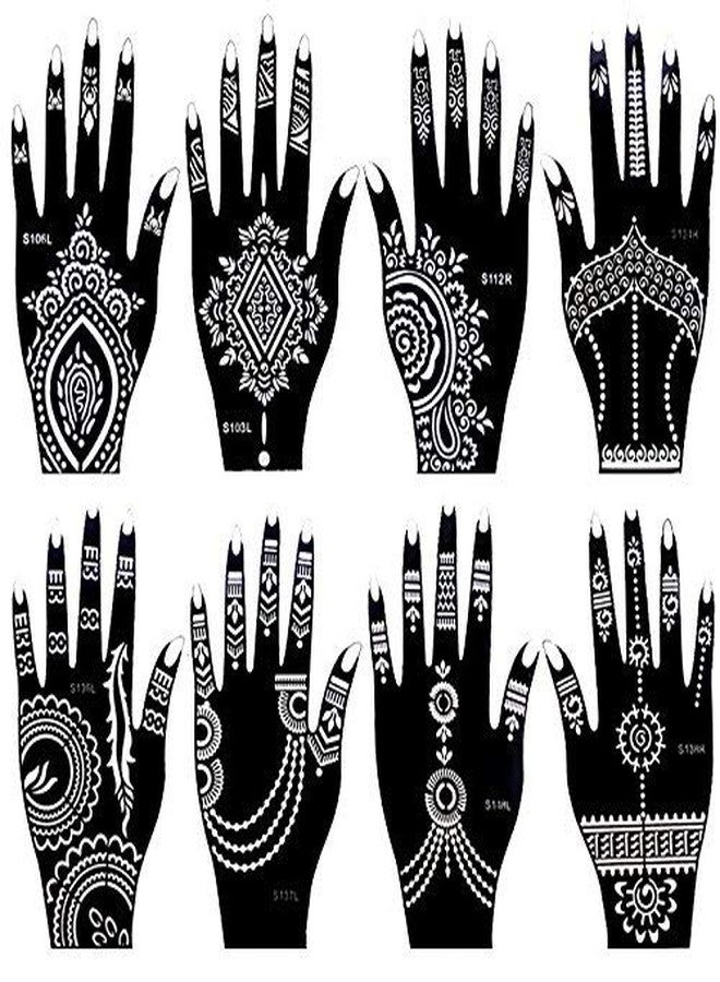 IVANA'S Heena Mehandi Tatto Stencil Set for | Hand | Body | Fingure | Face | Heena Art Temporary Tatto for Kids, Girls & Women, Design - Stencil-1100, Black, M (C-Stencil-1100) - Image 1