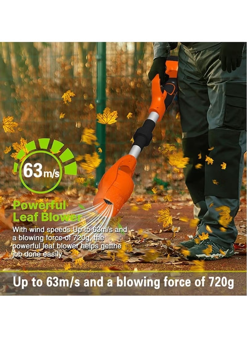 BlueFire Foldable Cordless Leaf Blower 29,000RPM – 63m/s High-Speed Handheld Electric Snow Blower with 3000mAh Rechargeable Battery & Fast Charger | Lightweight 945g Portable Lawn & Garden Cleaning Tool | Multifunctional Leaf, Snow, Dust & Car Dryer Blower | Space-Saving Extendable Design (92cm to 45cm) – Powerful 400W Motor, Ergonomic Grip, Long-Lasting Performance for Outdoor & Indoor Cleaning - Image 2